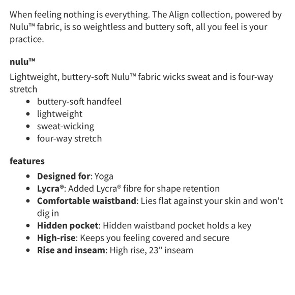 Lululemon Align High Rise 23” Legging size 6-utility blue - Picture 5 of 10